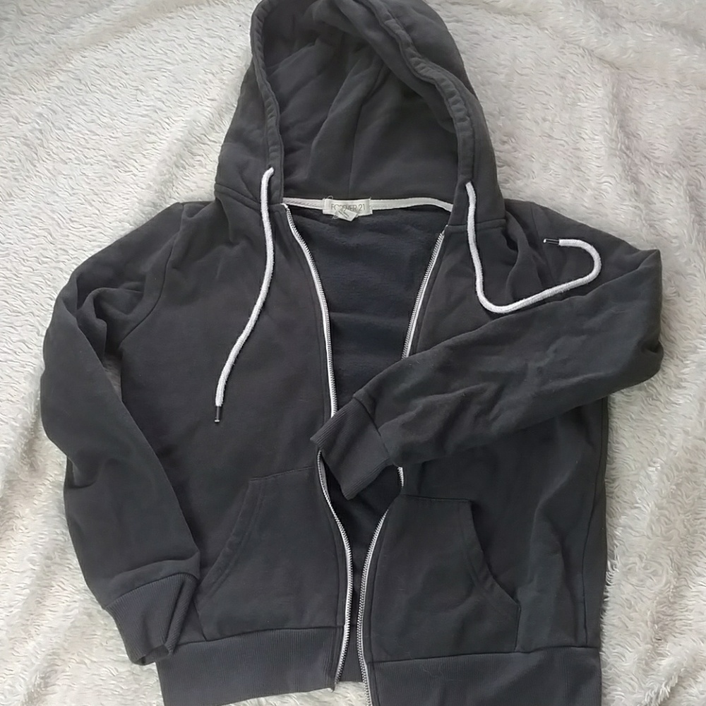 Forever21 gray zip-up hoodie - size Small w XS fit
